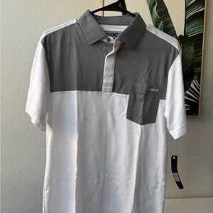 Ahnkor Men’s Performance Golf Polo Shirt – Gray & White (S–2XL)